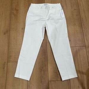 Liz Claiborne Women's 10 Emma Ankle Pants White Workwear Casual Office Staple